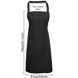 Gvolatee 2 Pieces Adjustable Apron with Pockets, Unisex Cooking Apron, Kitchen Apron for Kitchen, Restaurant, Cafe, BBQ Apron, Baking Apron (Black), black