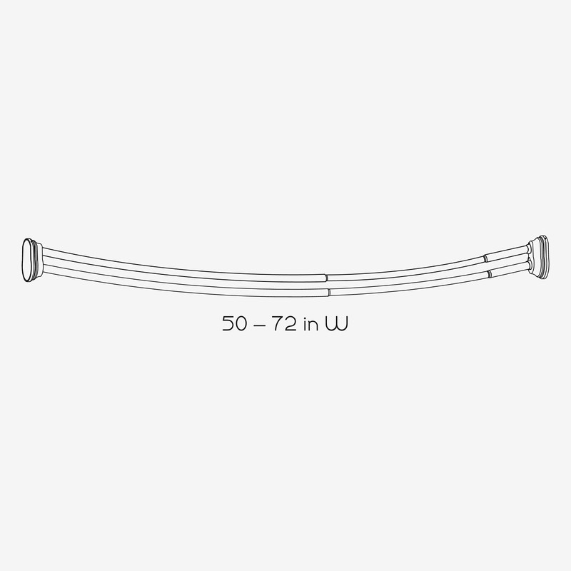 Zenna Home Rustproof Double Curved Shower Curtain Rod, Tool-Free Tension