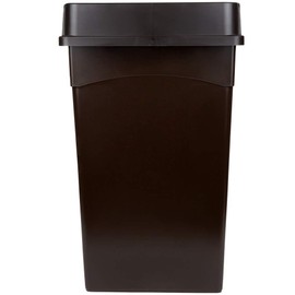 PRO&Family 92 Qt. / 23 Gallon / 87 Liters Brown Rectangular Wall Hugger/Slim Trash Can and Drop Shot Lid Set. Trash Bin Kitchen Garbage Can Waste Basket Recycle Bin