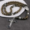 HanlinCC Saint Benedict Paracord Rosary Necklace Large and Heavy Metal