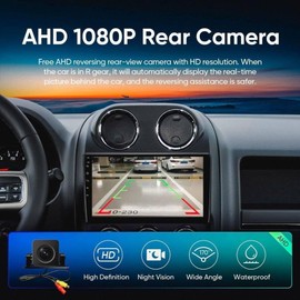 10" Double Din Car Radio Stereo for Jeep Patriot Compass 2010-2016 with Android 13 Wireless & Wired Carplay Android Auto，GPS Navigation/SWC/Backup Camera+MIC