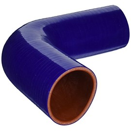 HPS HTSER90-225-250-BLUE Silicone High Temperature 4-ply Reinforced 90 degree Elbow Reducer Coupler Hose, 55 PSI Maximum Pressure, 4" Leg Length on each side, 2-1/4" > 2-1/2" ID, Blue