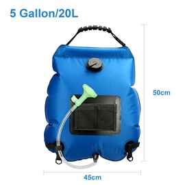 Portable Camping Solar Shower Bag,Camping Shower Bag for Outdoor Shower,5Gal(20L) Shower Bag with Removable Hose and On-Off Switchable Shower Head,for Outdoor Traveling/Beach/Adventure (Blue)