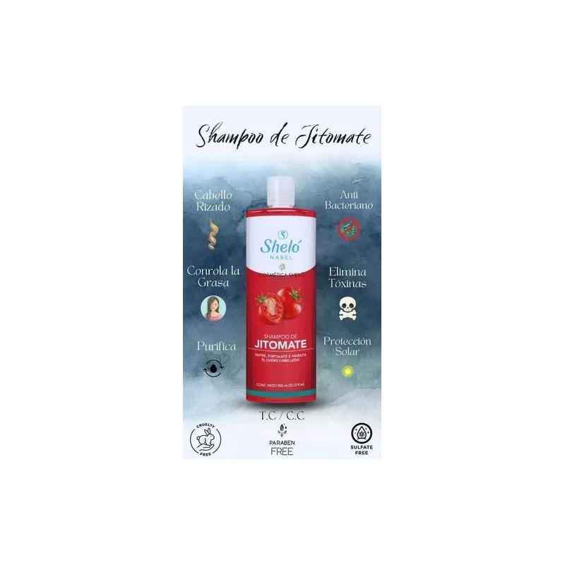 Shampoo De Jitomate Crece Cabello Suaviza Shelo Nabel 950ml