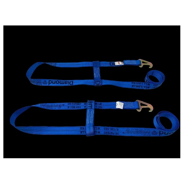 SnS 2 Pack of Blue DIAMOND WEAVE Wheel Lift Straps
