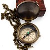 KHUMYAYAD Brass Pocket Compass Handmade Full Function Antique Nautical Compass