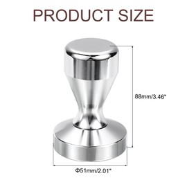 uxcell 51mm Coffee Tamper, Stainless Steel Flat Base Coffee Bean Press for Espresso Machine