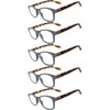 OWL 5 Pack Reading Glasses, UV Protected Spring Hinge Reading