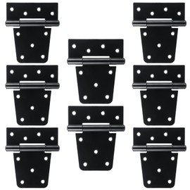 8 Pack Heavy Duty Gate Hinges 3.5 inch Extra Thick Black Gate Hinges for Wooden Fences Shed Barn Gate Strap Hinge Garden Door Hinges Wrought Hardware Iron