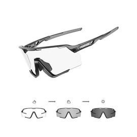 Photochromic Cycling Glasses, Sporty Outdoor Travel Climbing Fishing Hiking Moto UV400 Cycling Sunglasses, MTB Protection Anti-fog Scratch-resistant Eyewear, Fall Outfits, Fallfreshness - Color: Black, Size: one-size