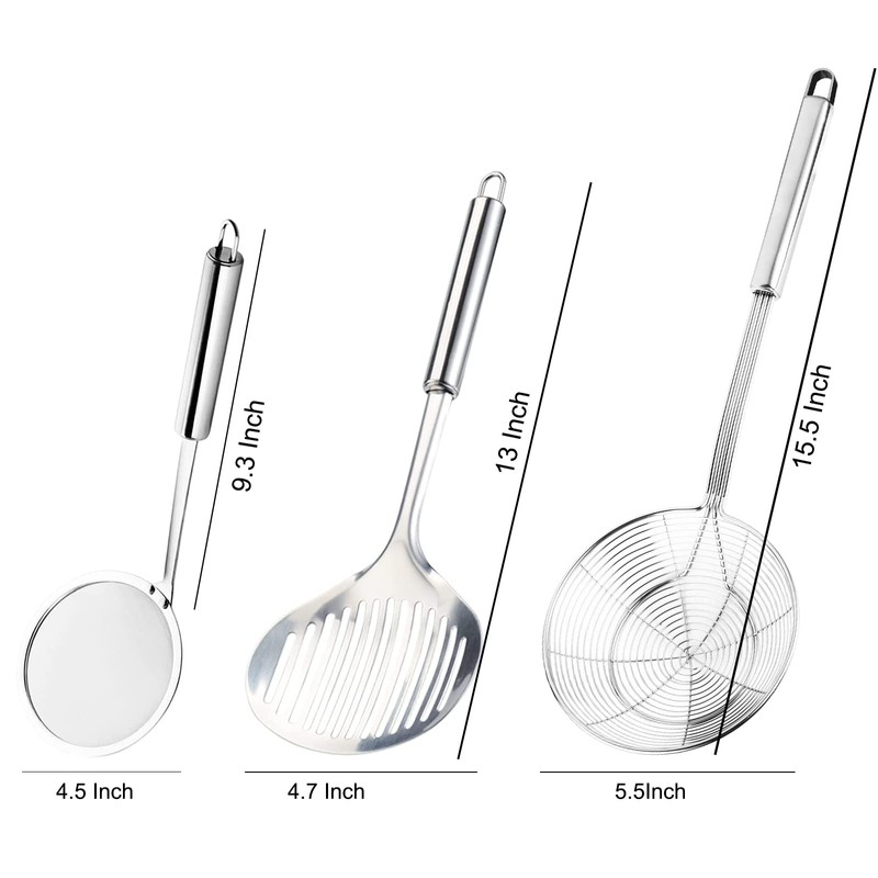 Tenta tenta kitchen Solid Stainless Steel Spider Strainer Skimmer Ladle