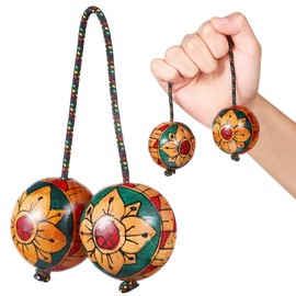 Vaguelly Aslatua Shakers African Asalato Shaker Rhythmic Balls Kashaka Shaker Instrument Hand Shaking Ball Rattle Hand Percussion for Kids Adults Beginners Parties