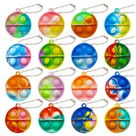 MLPKOI 30 Stück Pop Push It Fidget Toy, Mini Schlüsselbund Toys, Popit Keychain für Kinder Schlüsselanhänger, Anti-Stress für Kinder & Erwachsene, Mitgebsel Kindergeburtstag Mini-Fidget-Spielzeug