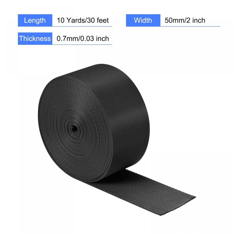 sourcing map Flat Nylon Webbing Strap 2 Inch 10 Yards