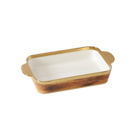 Pampa Bay Madera Rectangular Baking Dish, 13"" x 9"" x 2.5"" tall, 3.5 qt Capacity, White Gold