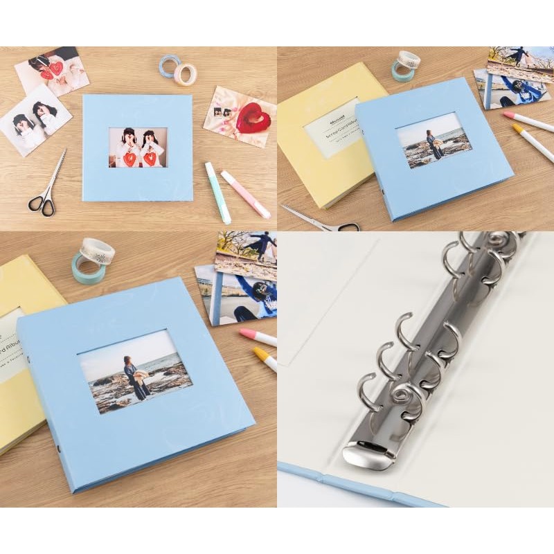 Nakabayashi A-SCY-120-B Scrap Card Album, Binder Type, 6 Holes, Savon