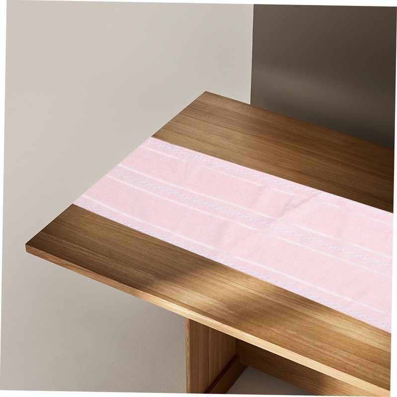 NOLITOY Rustic Pink Table Runner with Tassels Woven Decorative Table