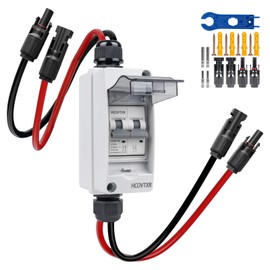HCOVTXR Solar Panel Disconnect Switch 20A 550V DC PV Disconnect Switch with Solar Cable, IP65 Outdoor Solar Circuit Breaker for Solar Panels Home Battery Systems(20A 550V)