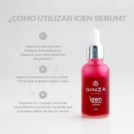 IGEN Serum Hidratante Facial 30 ml  Con cido Hialurnico, Colgeno y Vitaminas B  Suero Antiarrugas, Mejora la Elasticidad y Repara Cicatrices  Ginza...
