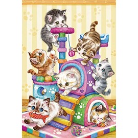 Beverly 1000-029 Jigsaw Puzzle Minna Nyanko Tower (19.3 x 28.3 inches (49 x 72 cm), Made in Japan