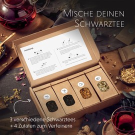 Tea Yourself Mixing Set Gift with Black Tea – Organic Black Tea Gift Set with 7 Delicious Tea Varieties for DIY Tea Mix DIY