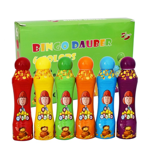 Yuanhe 3oz Bingo Daubers Set of 6, Dot Markers in