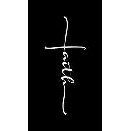 Faith Cross NOK Decal Vinyl Sticker |Cars Trucks Vans Walls Laptop|White|5.5 x 3.0 in|NOK735
