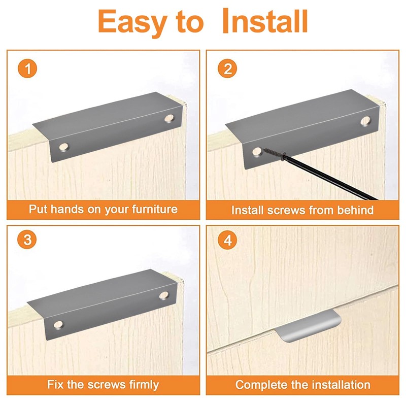 MOROBOR Finger Edge Pull, 8pcs Concealed Handle Modern Style Drawer