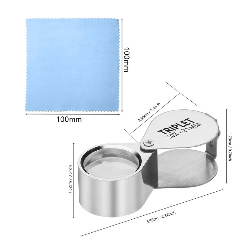 OUDQFCJ Folding Magnifier for Gemstones Diamonds Jewellery Stamps Coins Antiques