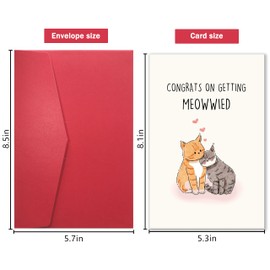 YIWANSIN Cute Pun Engagement Card for Cat Lover, Newly Wedding Gifts for Cat Couple, lovely Wedding Congratulation Card, Congrats On Getting Meowwied