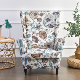 MINGPINHUIUS Wingback Chair Cover Sofa Slipcover - Stretch Polyester Wingback Armchair Covers Super Soft Furniture Protector Couch for Living Room Machine Washable/Skid Resistance
