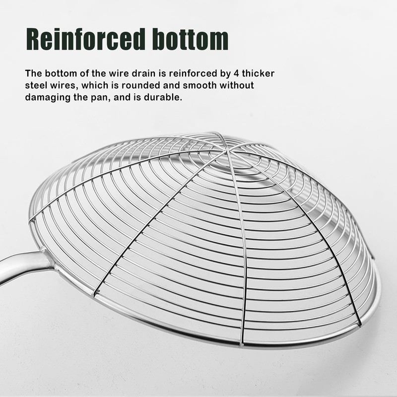 Spider Strainer & Slotted Spoon, 7.1 inch Skimmer, Stainless Steel