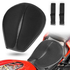 CERITORN 5-Layer Shock Absorbing Motorcycle Seat Cushion 3D Anti-Skid Breathable Mesh Cushion Motorcycle Seat Pad, Fast Drying Doesn't Increase The Height of Riding Saddle, Comfortable and Safe