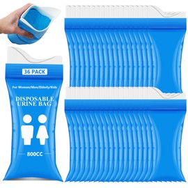 Disposable Urine Bag 28oz/800ml Pee Bags for Travel for Women/Men Pee Bags Bulk Unisex Emergency Portable Urine Bag Vomit Bags, for Car Camping,Traffic Jam, Pregnant, Kid, Patient (Blue, 36 Pack)