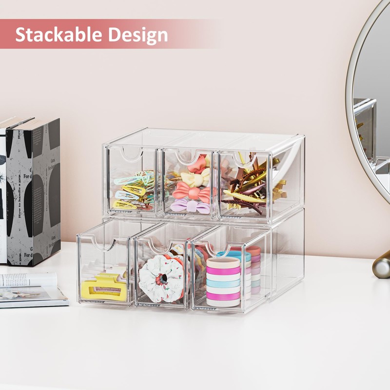JDOTL Hair Accessories Organizer for Girls, Clear Acrylic Hair Tie