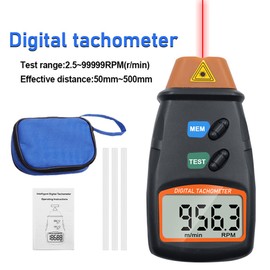 Handheld Digital Tachometer 2.5-99999RPM Non-contact Laser Rotation Speed Meter with Cloth Bag for Motors Fans Washing Machine Automobiles