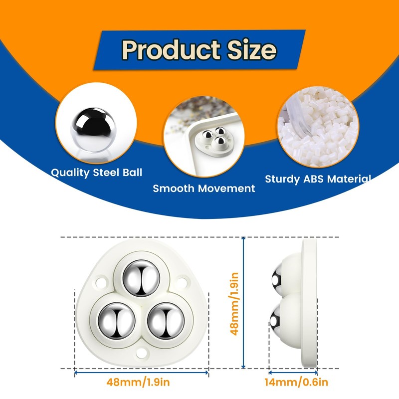 TRVL FIELDER Self Adhesive Caster Wheels, Appliance Slider Appliance Rollers