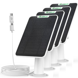 Sabilor Solar Panel for Security Camera Compatible with Eufycam 2C/2C Pro/E40/E20/2/2 Pro/E, 5V 4W Solar Panels for Camera, Micro USB & Type-C Port 9.8ft Cable, IP65 Waterproof, Secure Wall Mount