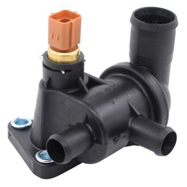 Thermostat Housing Coolant Thermostat Housing Flange Coolant Flange Coolant Thermostat with Sensor Sealing Ring Coolant Sensor Seal for I10 from 2011 Picanto 2011-2017 1.0 1.2