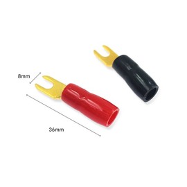 8 Gauge 4 Gauge Tin-Plated (Brass) Y-Terminal with Terminal Cap or Heat Shrink Tube / 8G4G Y-Terminal (Inner Diameter 4mm) Gold-Plated Y-Terminal / Made in Korea / 8게이지 4게이지 주석도금(황동)Y단자 단자캡 or 수축튜브 포함/8G4G Y단자(내경4mm) 금도금Y단자/ 국산