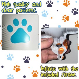 40 Inch Giant Blue Dog Paw Theme Number Foil Balloons Large Number 1 Balloons Blue Dog Party Balloons Dog Paw Birthday Decorations Supplies Number 1-5 Available for Kids' Birthday Party