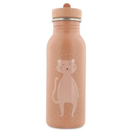 Trixie Mrs. Cat Drinking Bottle, 500 ml Stainless Steel Water Bottle for Children, Pink, Leak-Proof, Environmentally Friendly and BPA-Free, Dark Pink