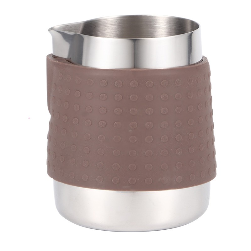 350ml Stainless Steel Milk Frothing Cup Anti-Scald Silicone Coffee Pitcher