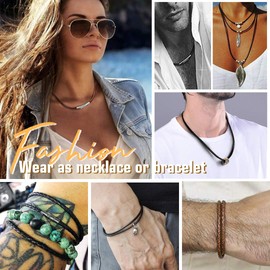 Necklace Black Cord Braided Leather Chains for Pendant 3mm 26 Inch Waterproof Link Chain