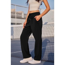 JEKAOYI Womens Athletic Hiking Pants Lightweight Quick Dry Water Resistant Elastic Waist Cargo Pants with Zipper Pockets Black