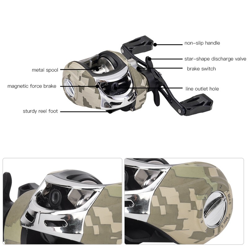 TT103 Casting Reel 7.3:1 High Speed Ratio Brake Metal Lure