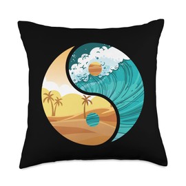 Yin Yang Natural Forces Earth Day Costume Love Mother Earth Yin Yang Save The Planet Symbolic Apparel Throw Pillow, 18x18, Multicolor