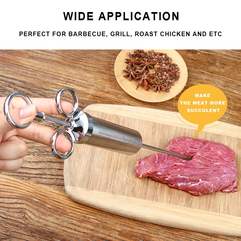Meat Marinade Injector 304 Stainless Steel 3 Needles Sauce Seasoning