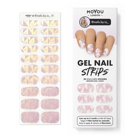MOYOU LONDON Semi Cured Gel Nail Strips - 20 Pcs. Nail Wraps for Salon-Quality Manicure - Works with Any UV Nail Lamp - Easy to Apply, Trim, & Remove Gel Nail Stickers