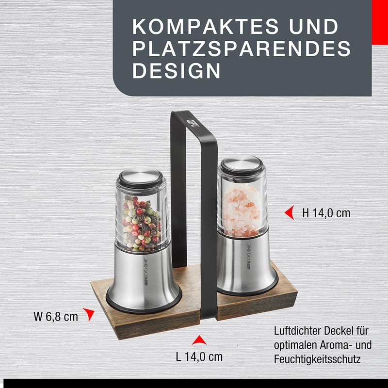 GEFU X‑PLOSION Salt & Pepper Mill Set S | CYCLONE